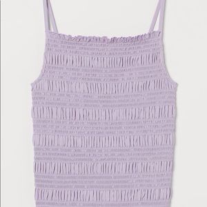 H&M Lilac Smocked Top